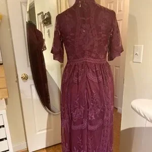 Pinkblush | Dresses | Burgundy Lace Mesh Overlay Maternity Maxi Dress |  Poshmark